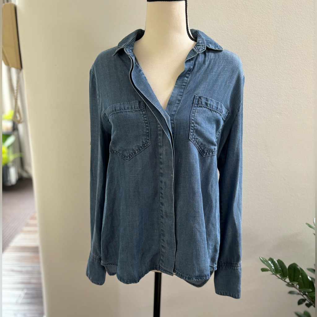 Bella Dahl - Long Sleeve Button-Down Jean Shirt - Size Xs